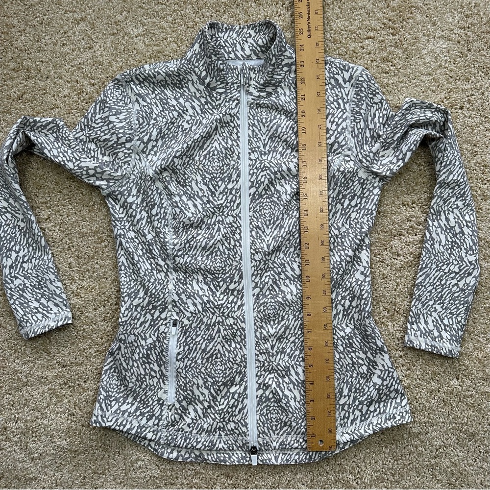 J.McLaughlin Gray White Abstract Print Full Zip Athletic Jacket Size S - Picture 5 of 6